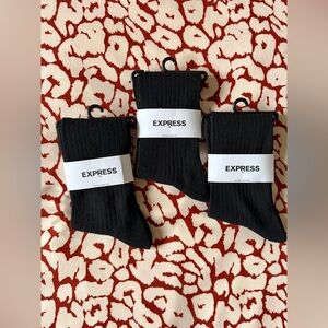 Express Black Dress Socks 3 Pairs Large
